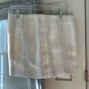 H&M Cream and Beige Textured Mini Skirt